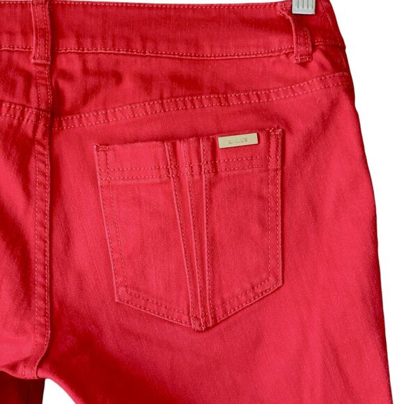 Chico's So Slimming Straight Mid Rise Denim Jeans Stretchy Size S/4 Short Red - Picture 9 of 15
